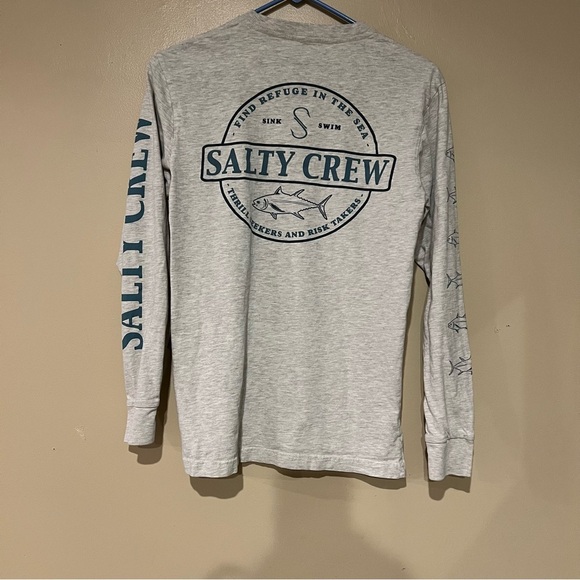 Salty Crew Long Sleeve Grey Fish Size Small - Picture 3 of 6